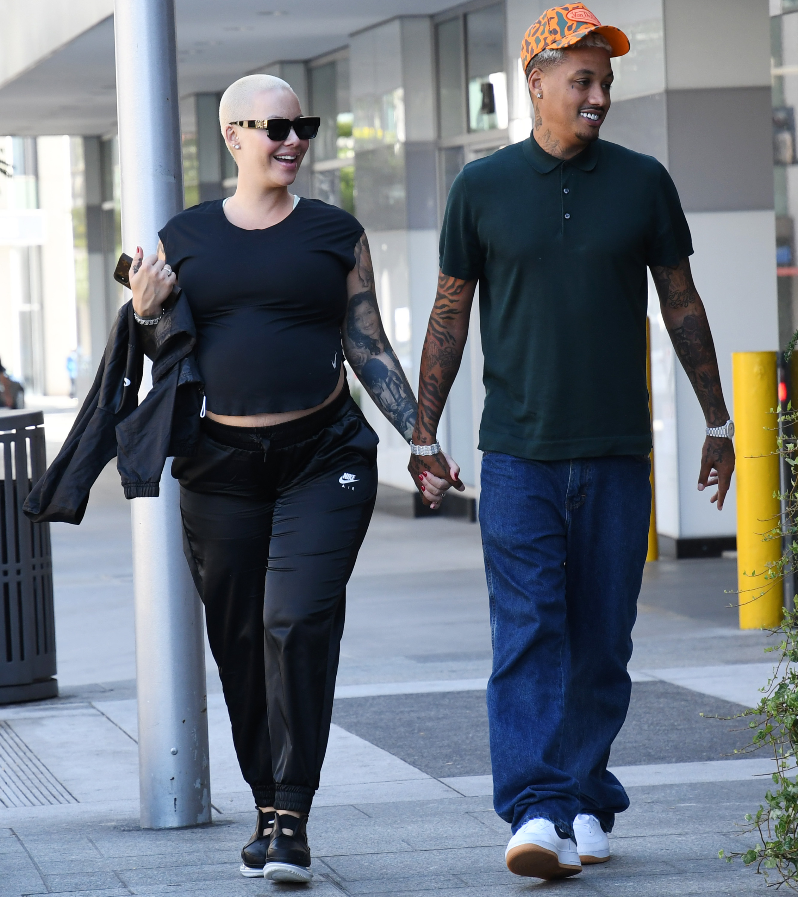 Amber Rose baby bump Alexander "AE" Edwards in Beverly Hills