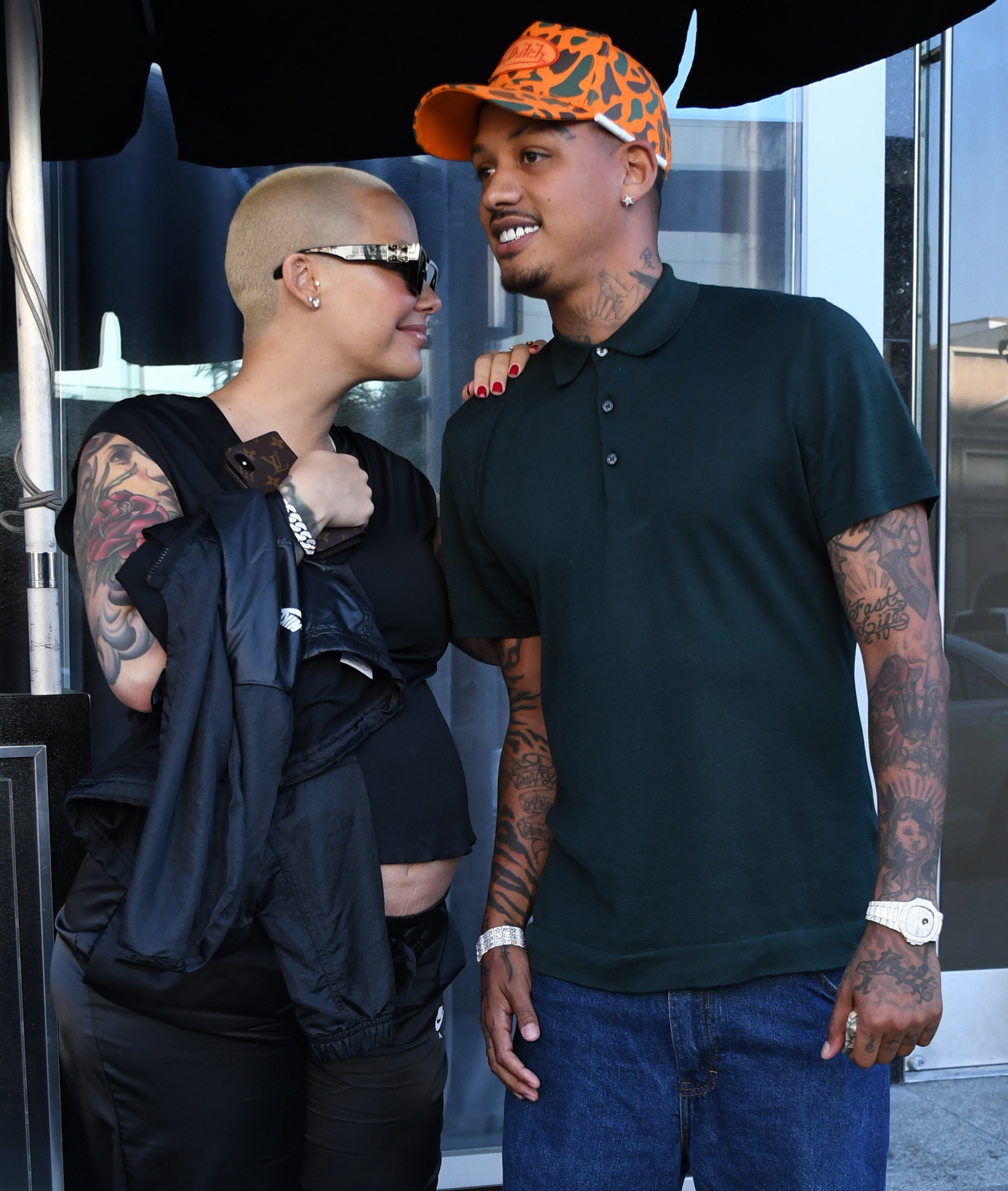 Amber Rose baby bump Alexander "AE" Edwards in Beverly Hills