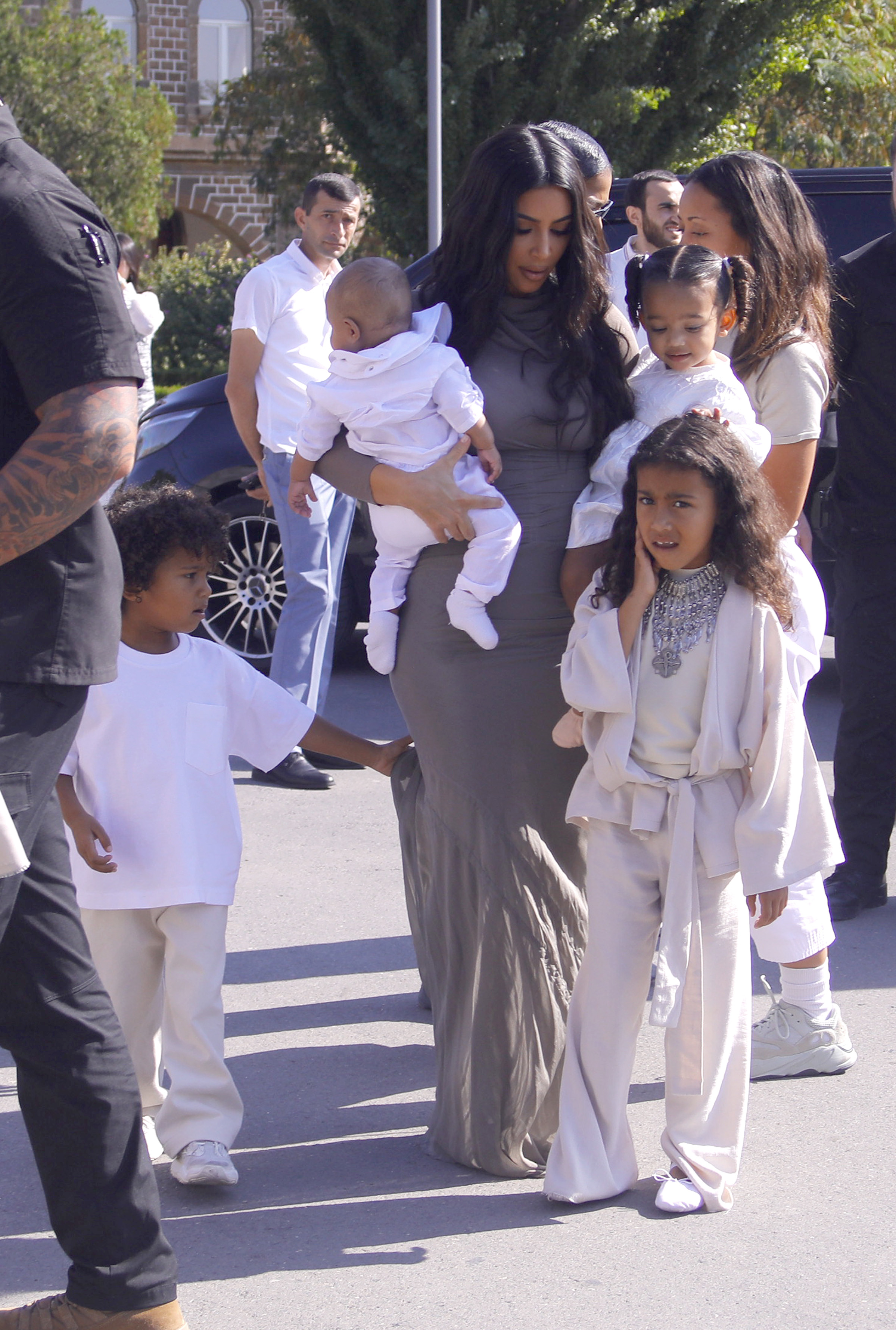 Kim and Kourtney Kardashian get their children baptized in Armenia