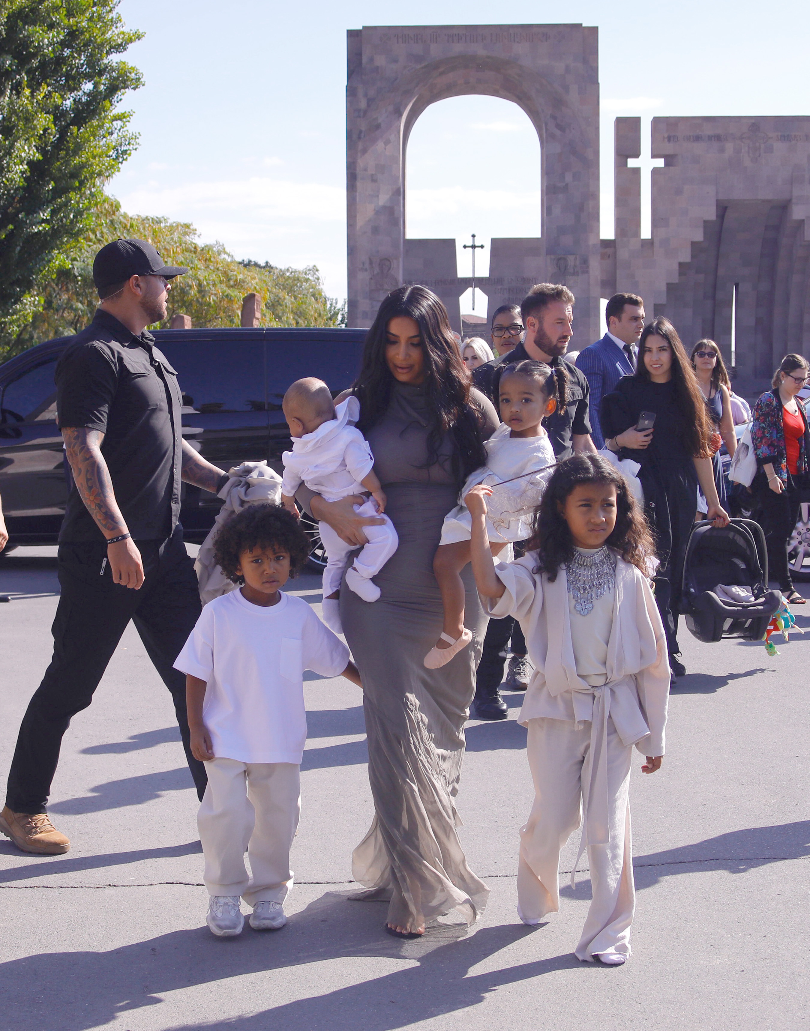Kim and Kourtney Kardashian get their children baptized in Armenia