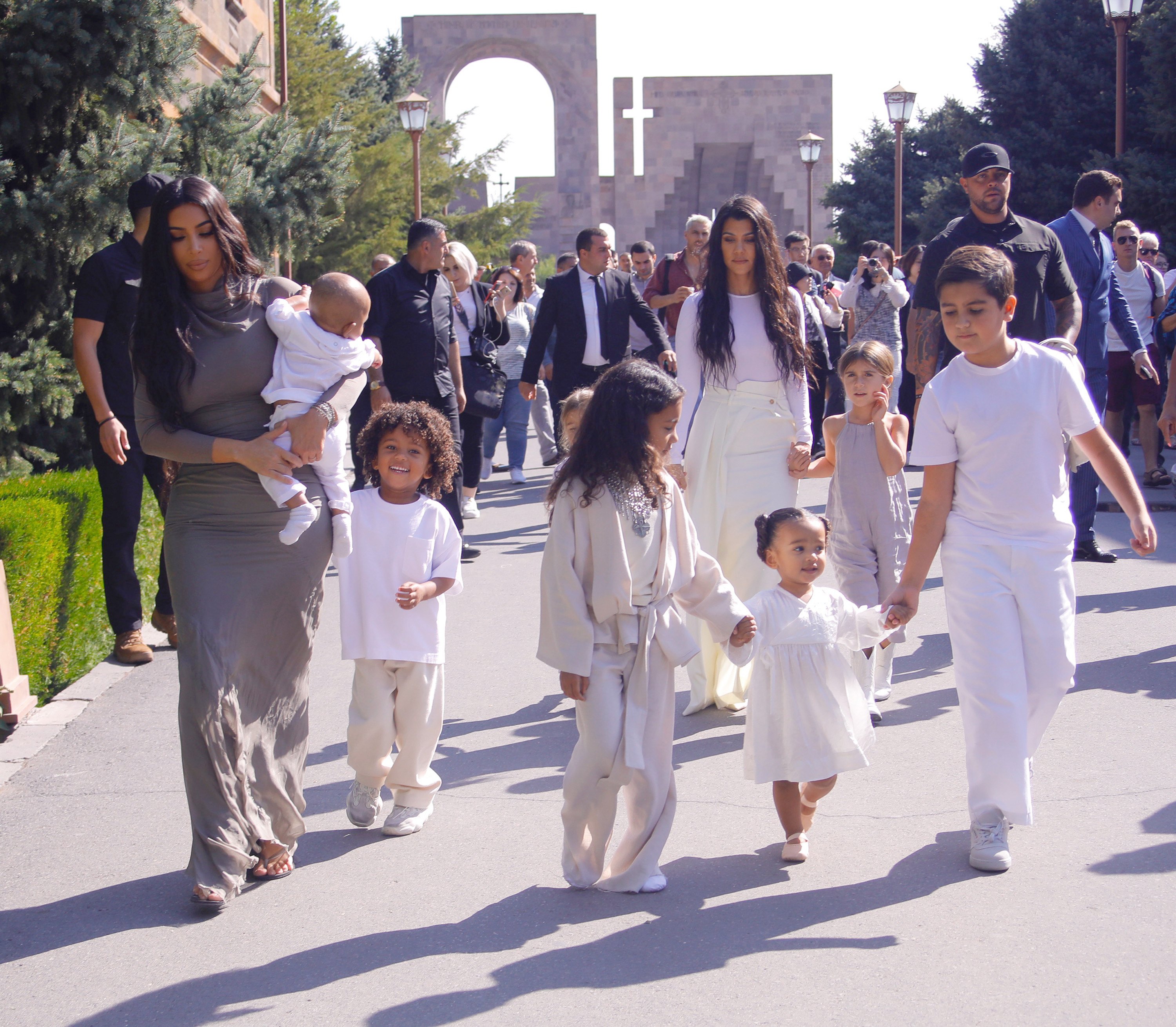 Kim and Kourtney Kardashian get their children baptized in Armenia