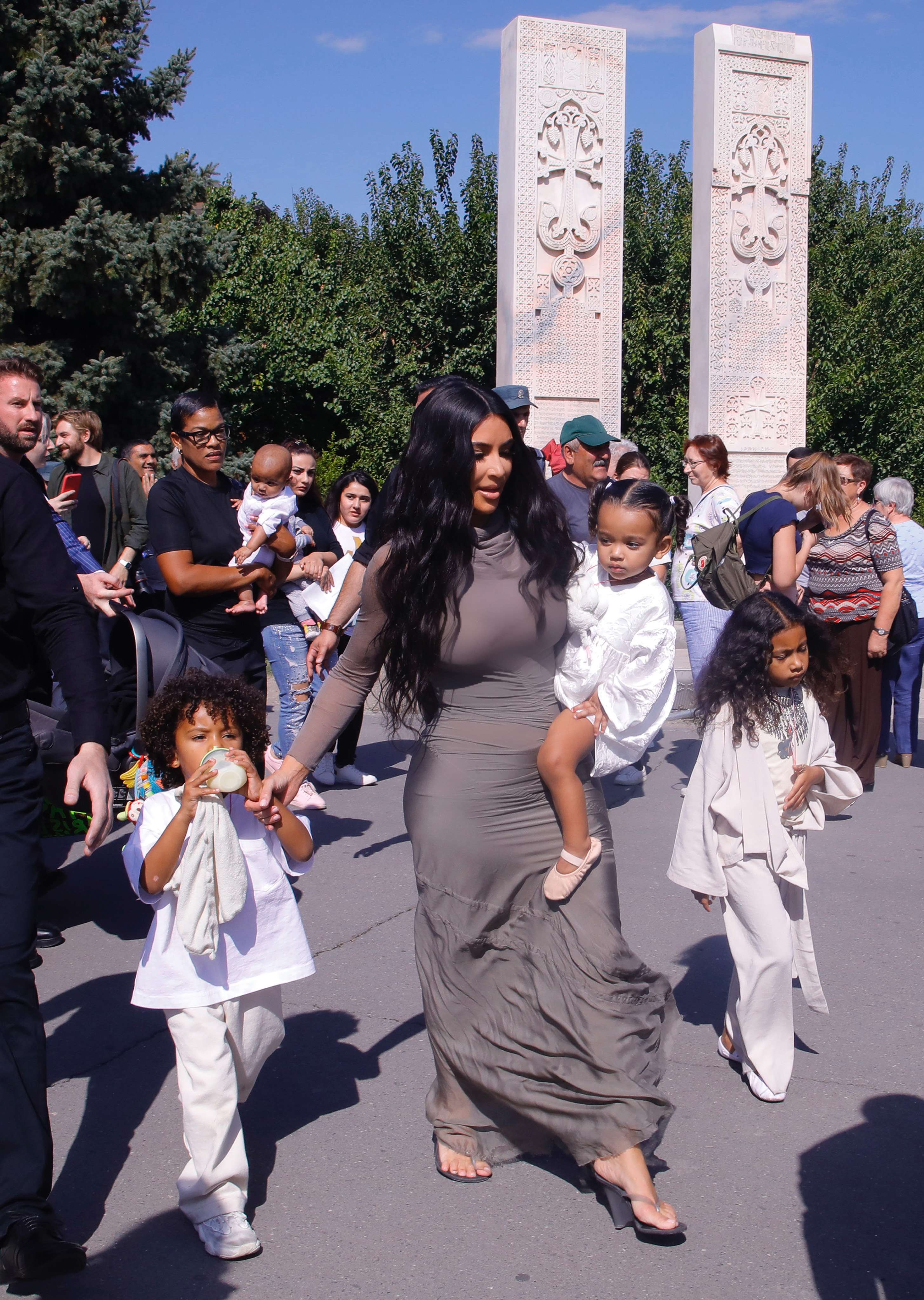 Kim and Kourtney Kardashian get their children baptized in Armenia