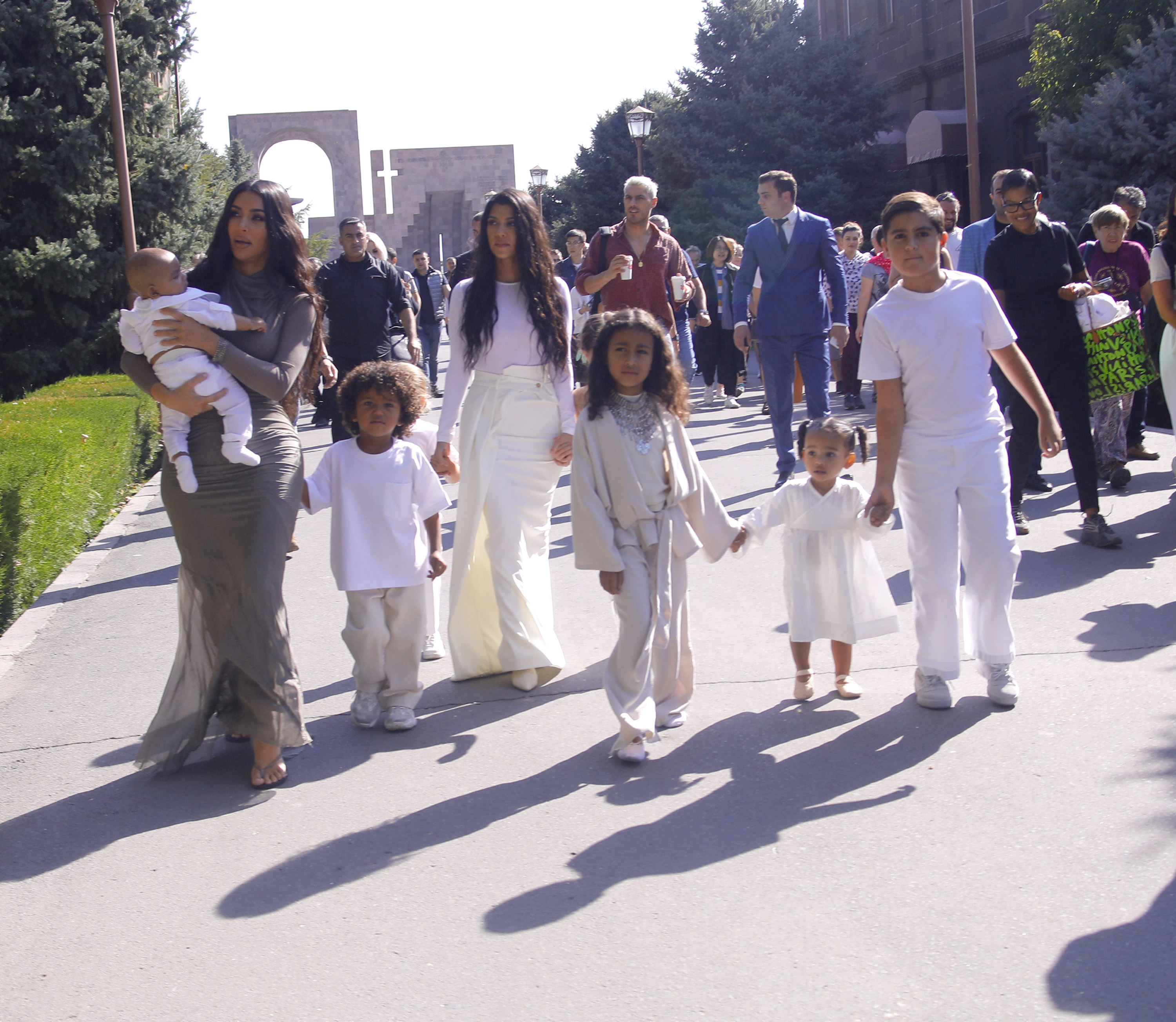 Kim and Kourtney Kardashian get their children baptized in Armenia