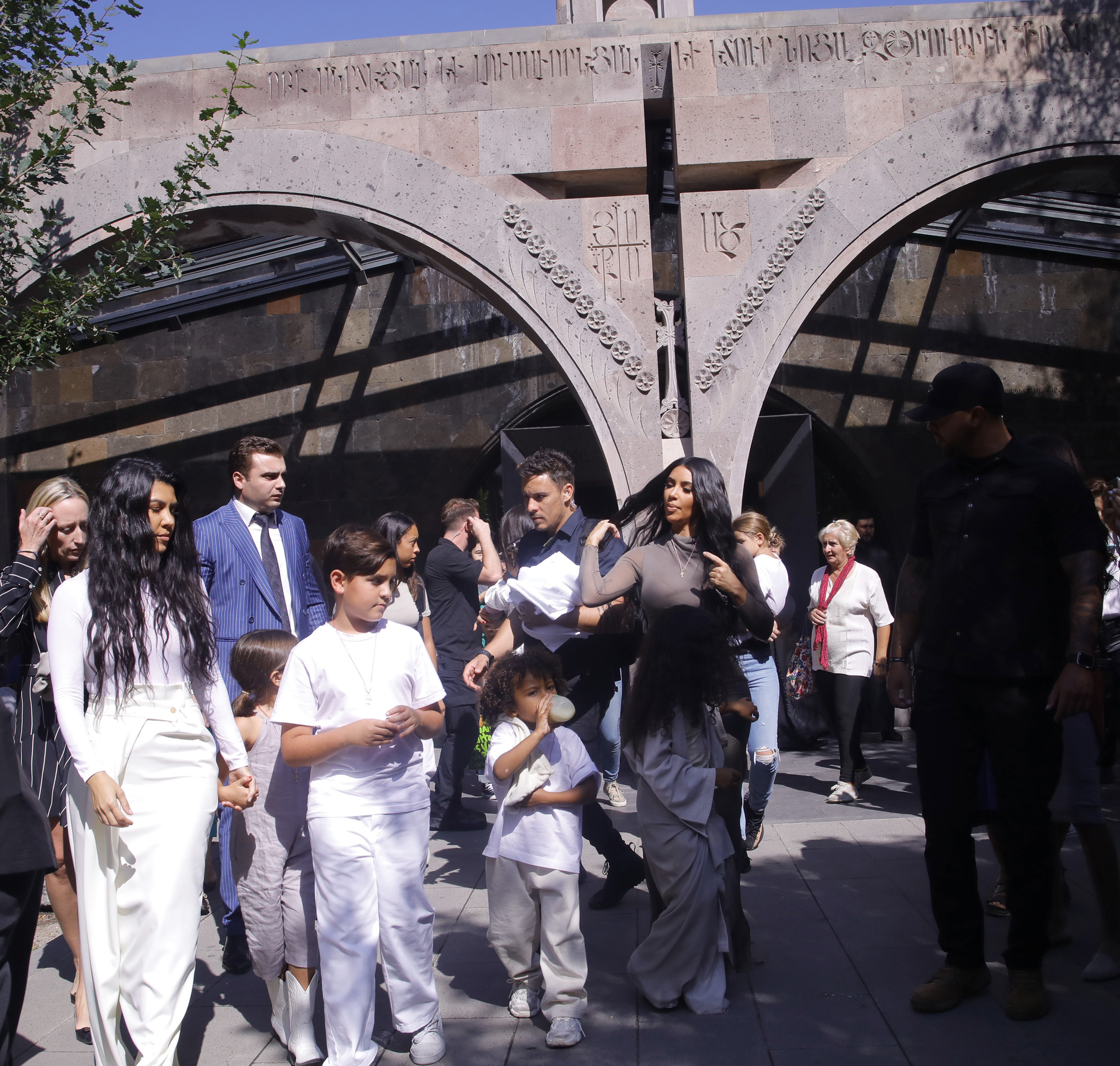 Kim and Kourtney Kardashian get their children baptized in Armenia