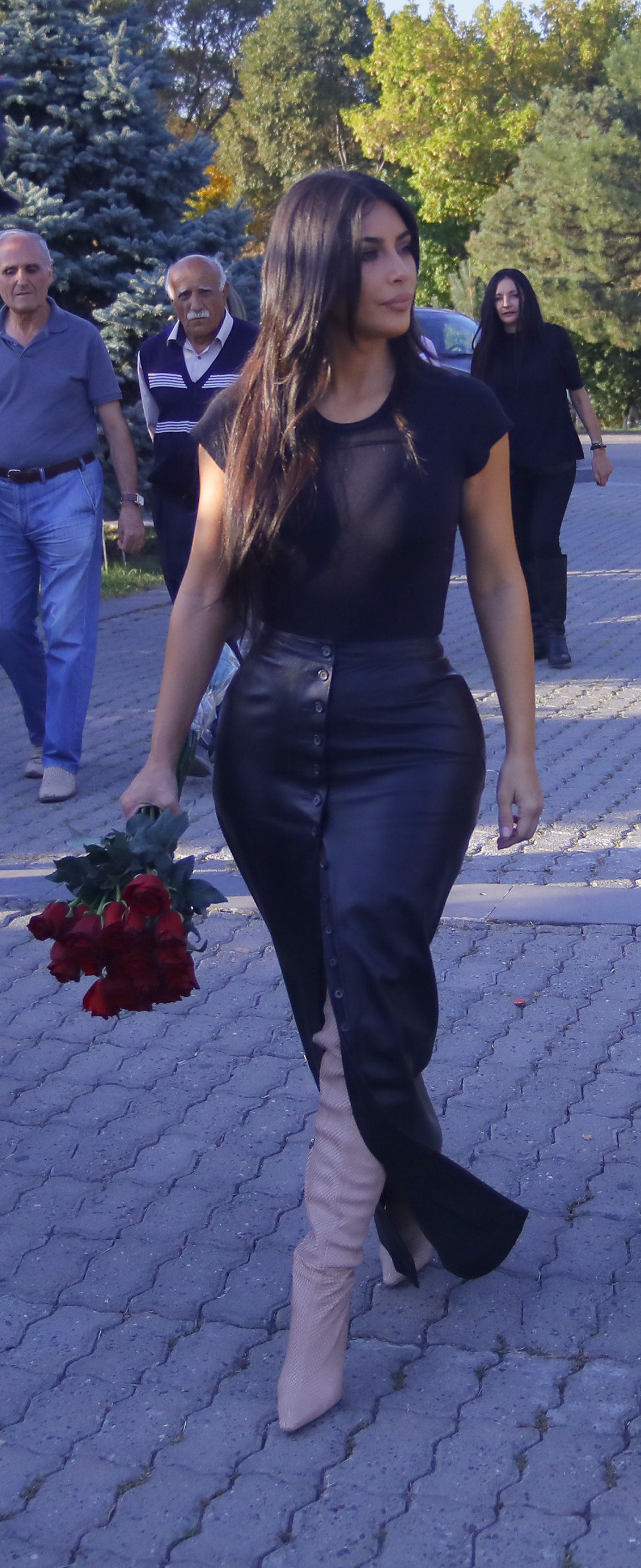 Kim and Kourtney Kardashian visit the Genocide Memorial in Armenia