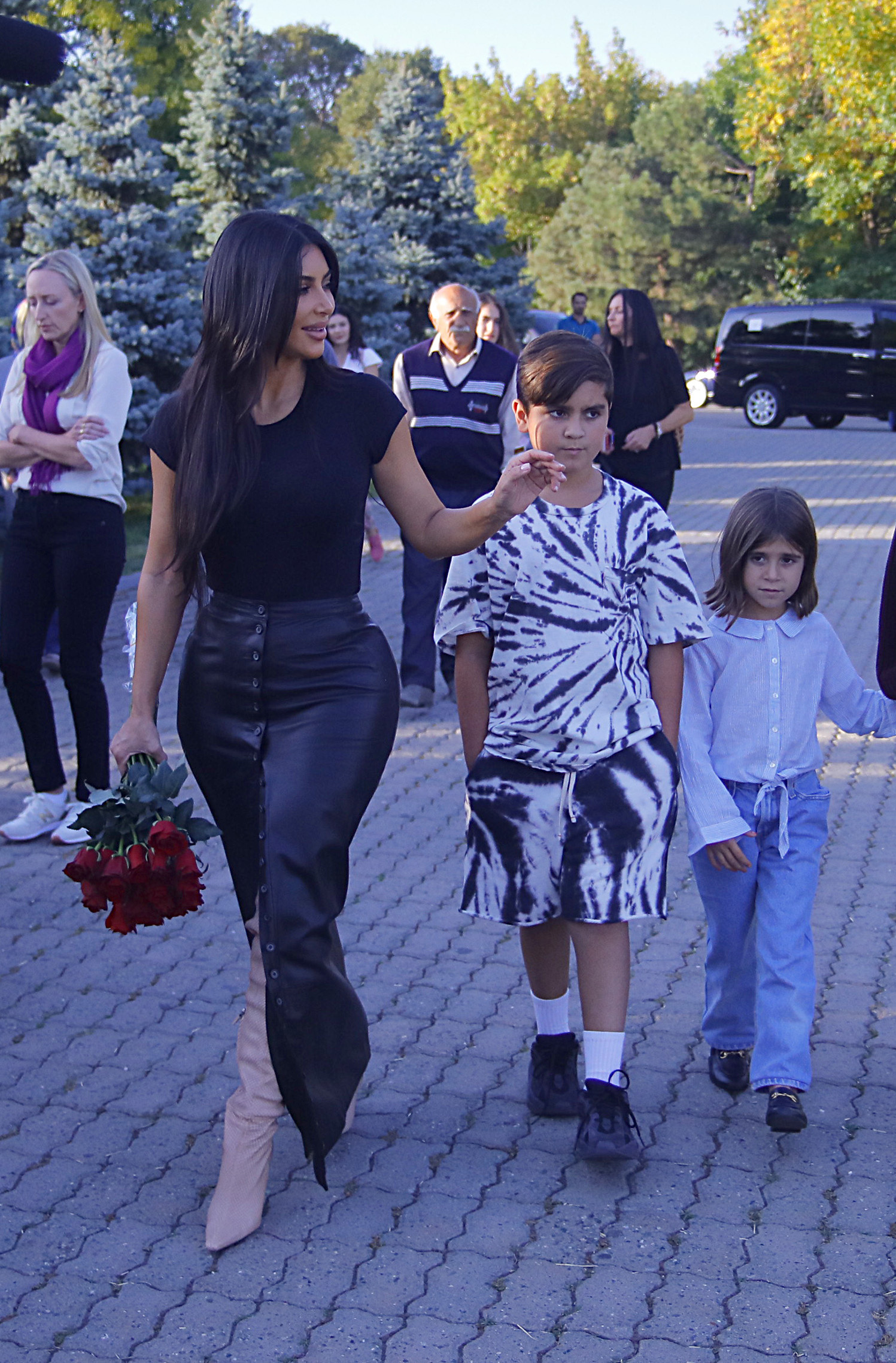 Kim and Kourtney Kardashian visit the Genocide Memorial in Armenia