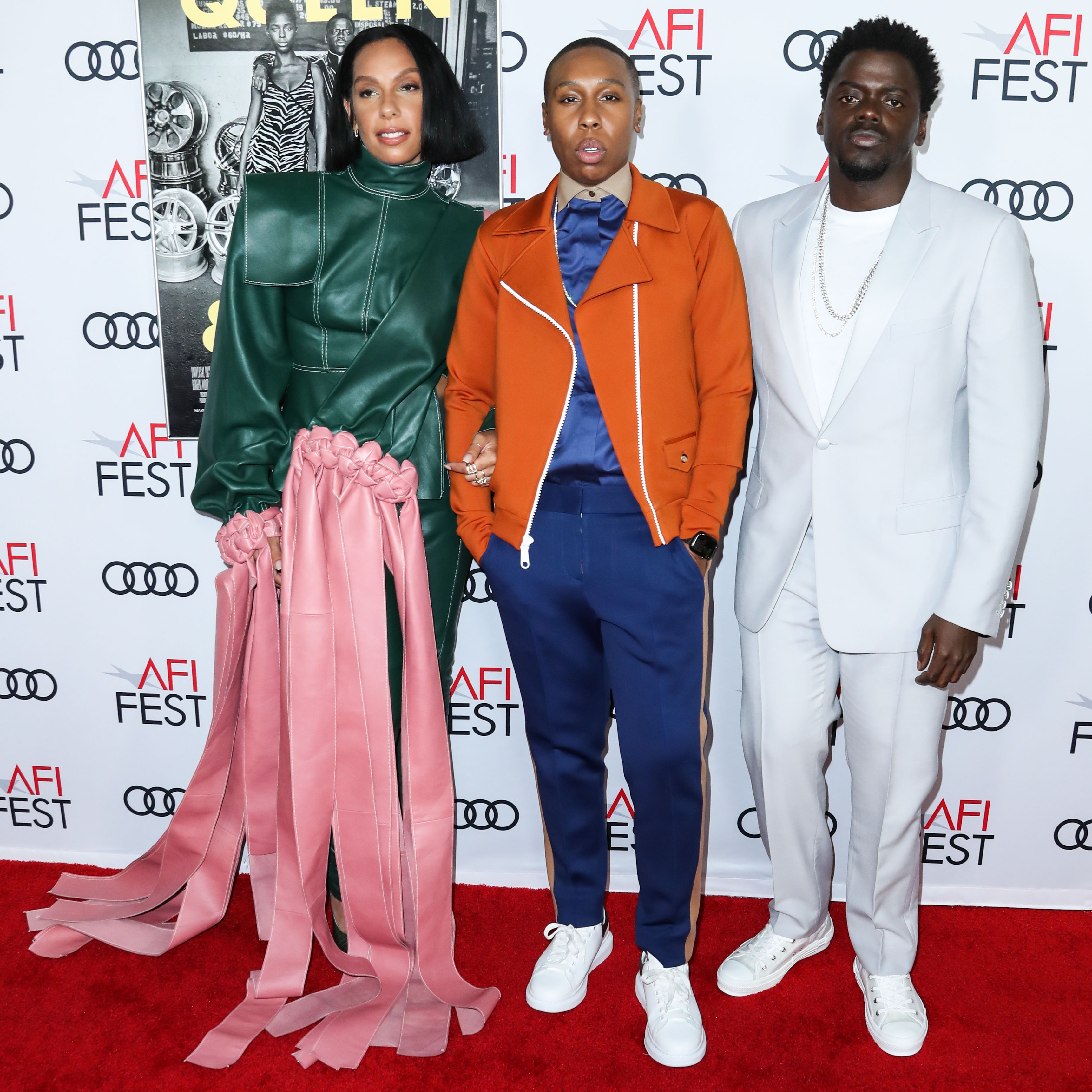 Melina Matsoukas Lena Waithe and Daniel Kaluuya attend Premiere of 'Queen & Slim' at AFIFest