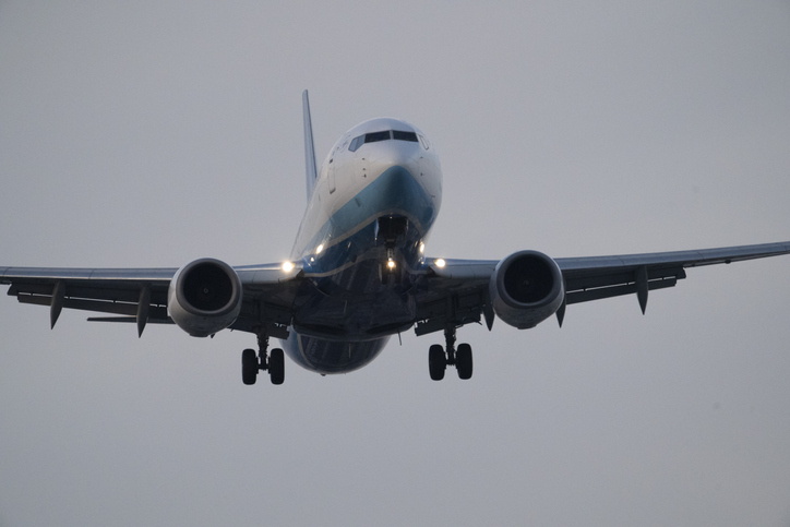 one plan approaching the airport