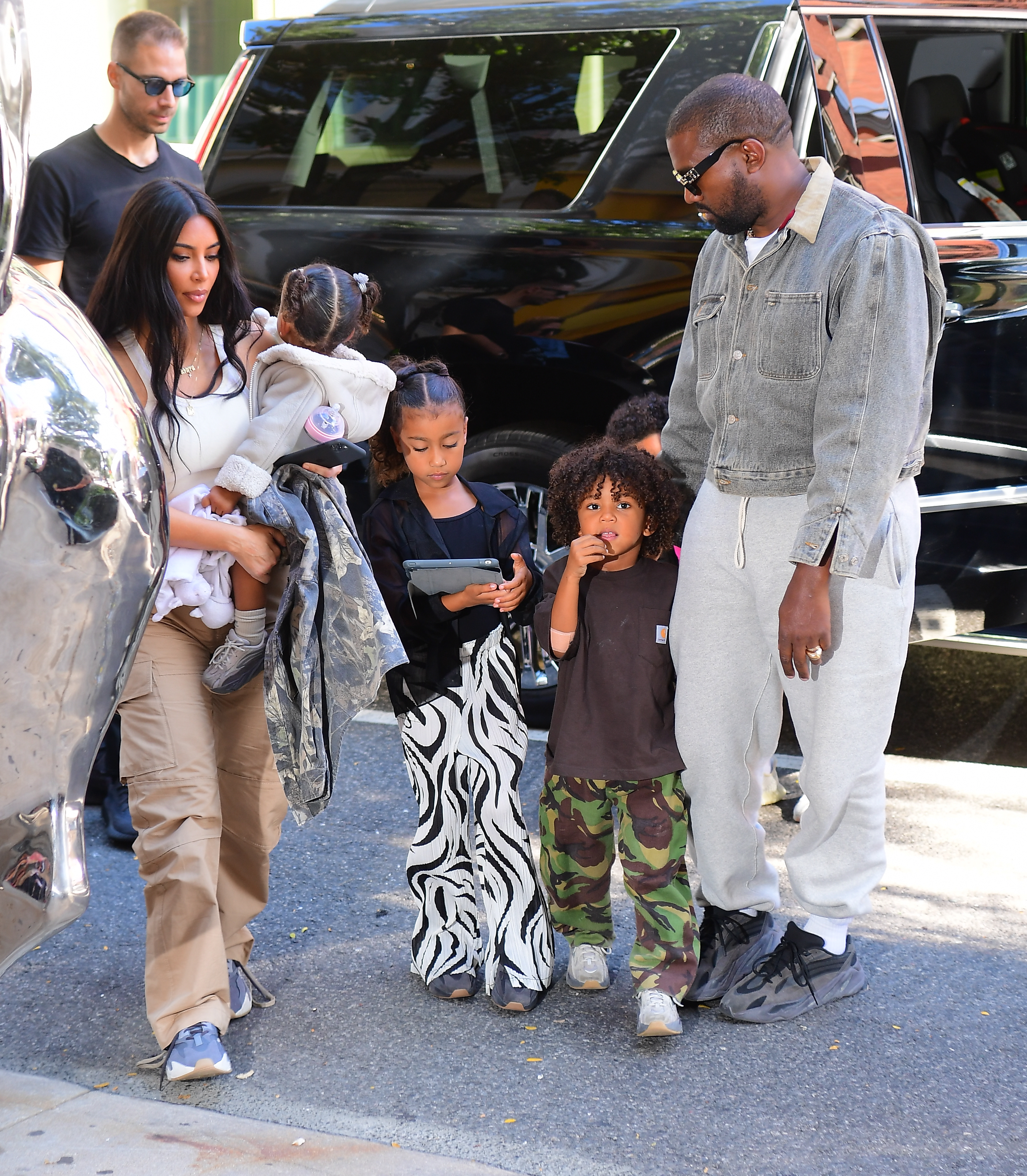 Kim Kardashian West and Kanye West with their kids