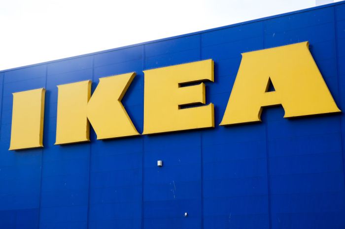 IKEA sign seen outside its showroom in London...