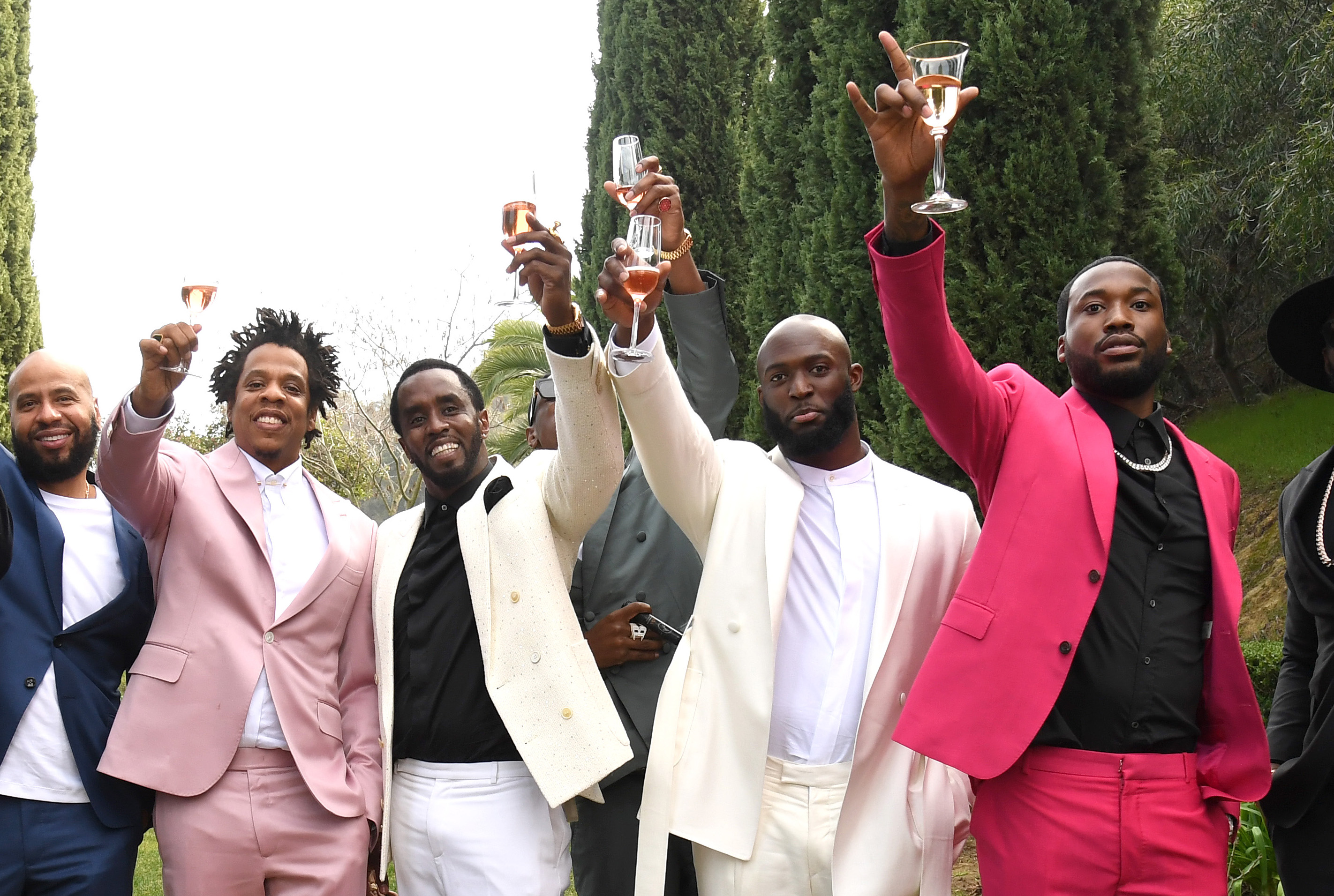 Christian Combs, Kareem Burke, Juan Perez, Jay-Z, Sean Combs, Joey Bada$$, Leonard Fournette, Meek Mill and Dez Bryant