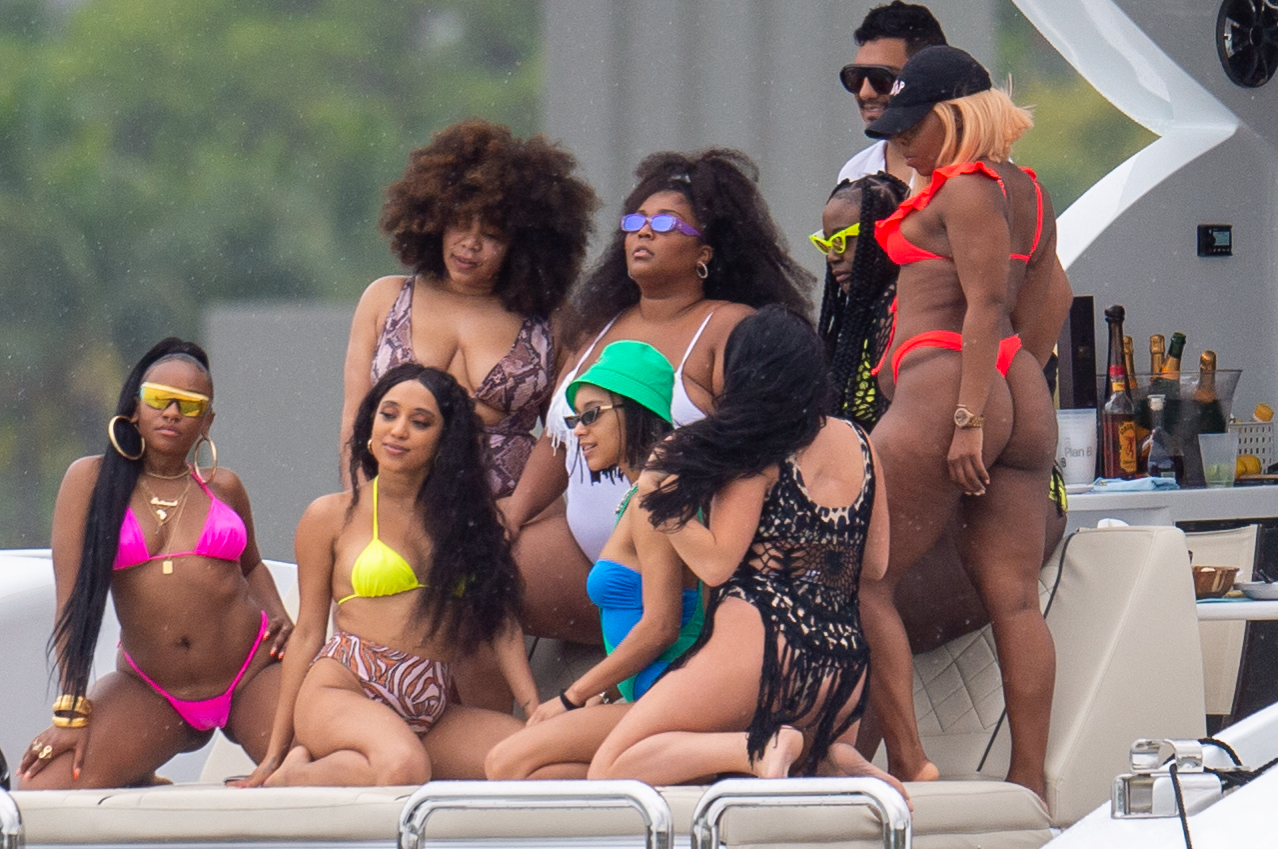 Lizzo Wears White Swimsuit In Miami