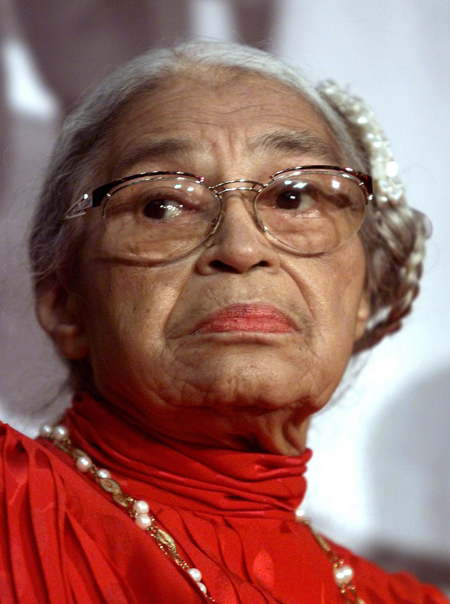 Civil rights heroine Rosa Parks attends the openin