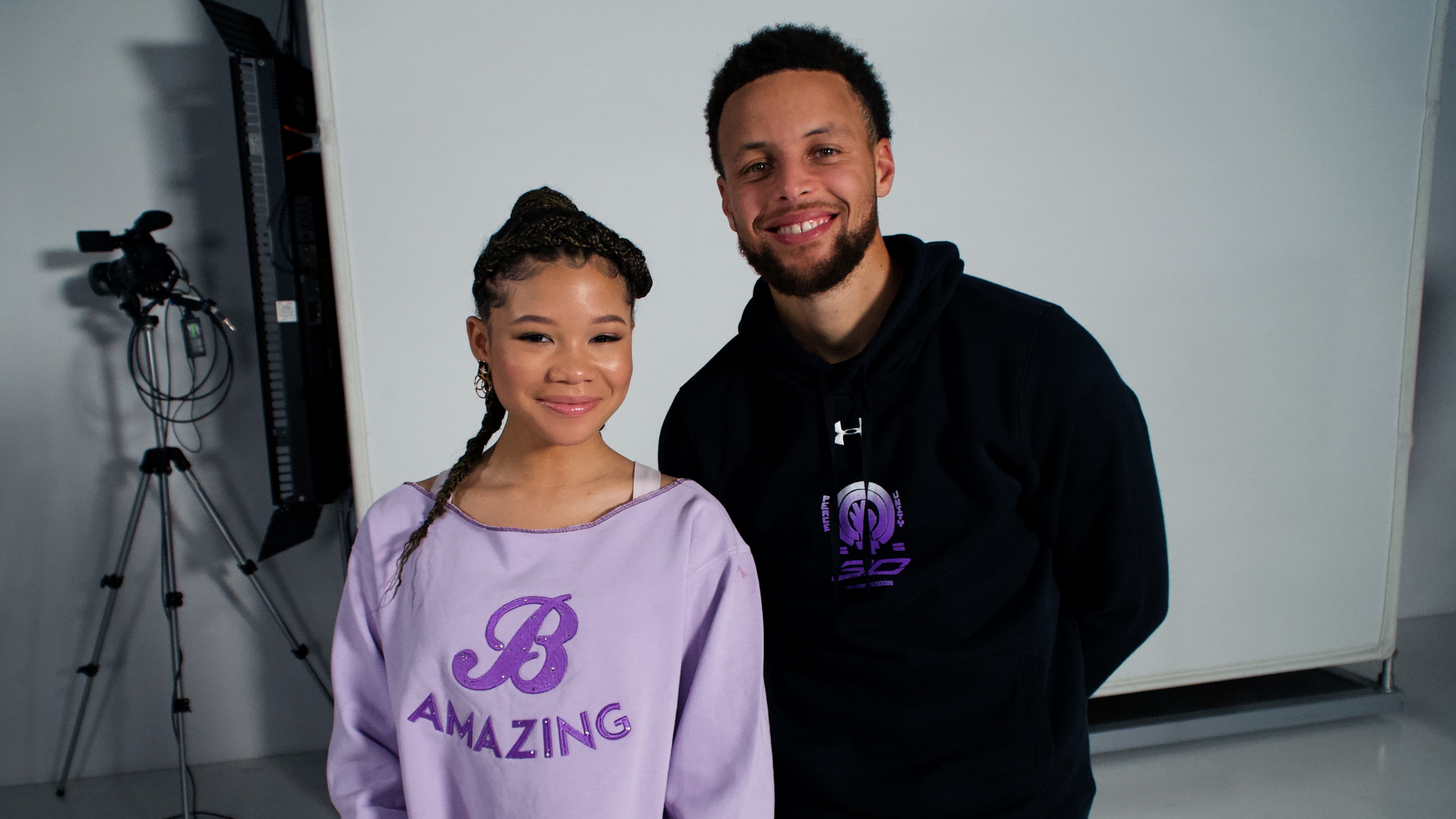 Stephen Curry and Storm Reid Collaborate for new Bamazing Colorway for his Curry 7 Under Armour shoes