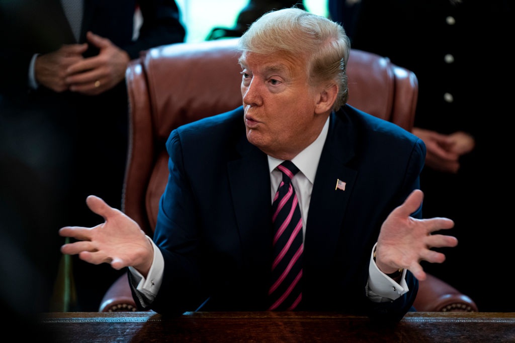 President Trump Signs Paycheck Protection Program And Health Care Enhancement Act In Oval Office