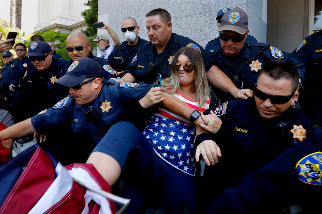 Sacramento, California, protest rally April 29, 2020 coronavirus Los Angeles Times photographer Carolyn Cole