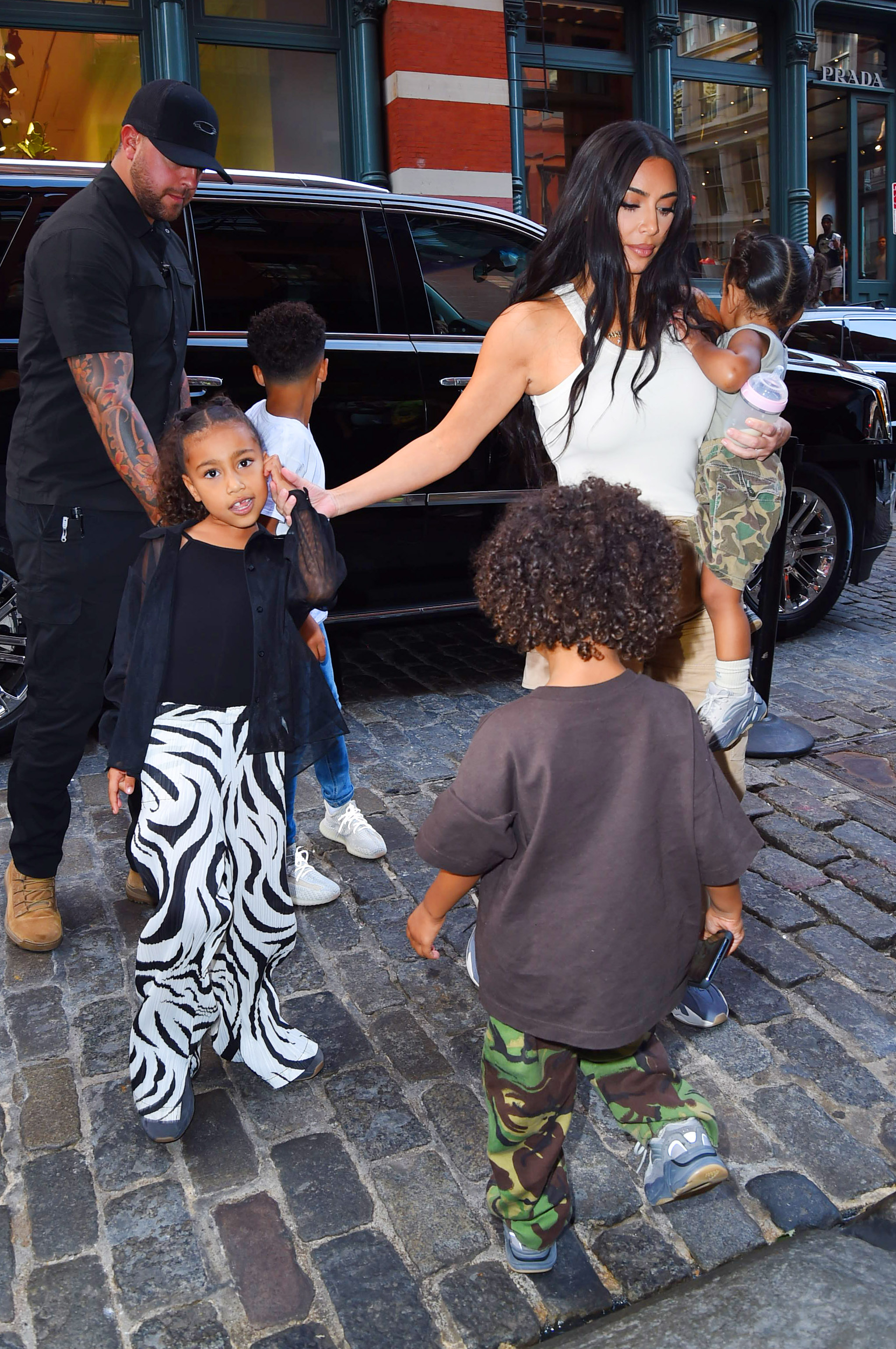 Kim Kardashian West Kanye West North Saint and Chicago West