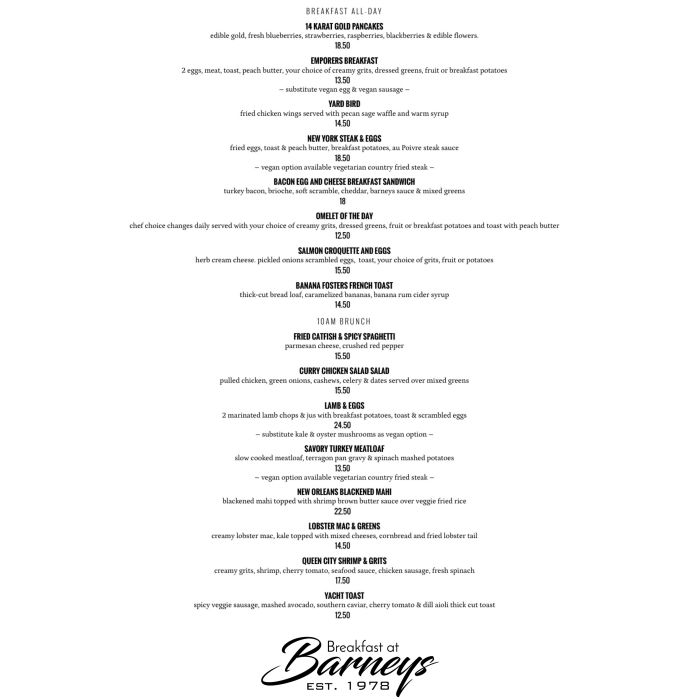 Breakfast At Barney's