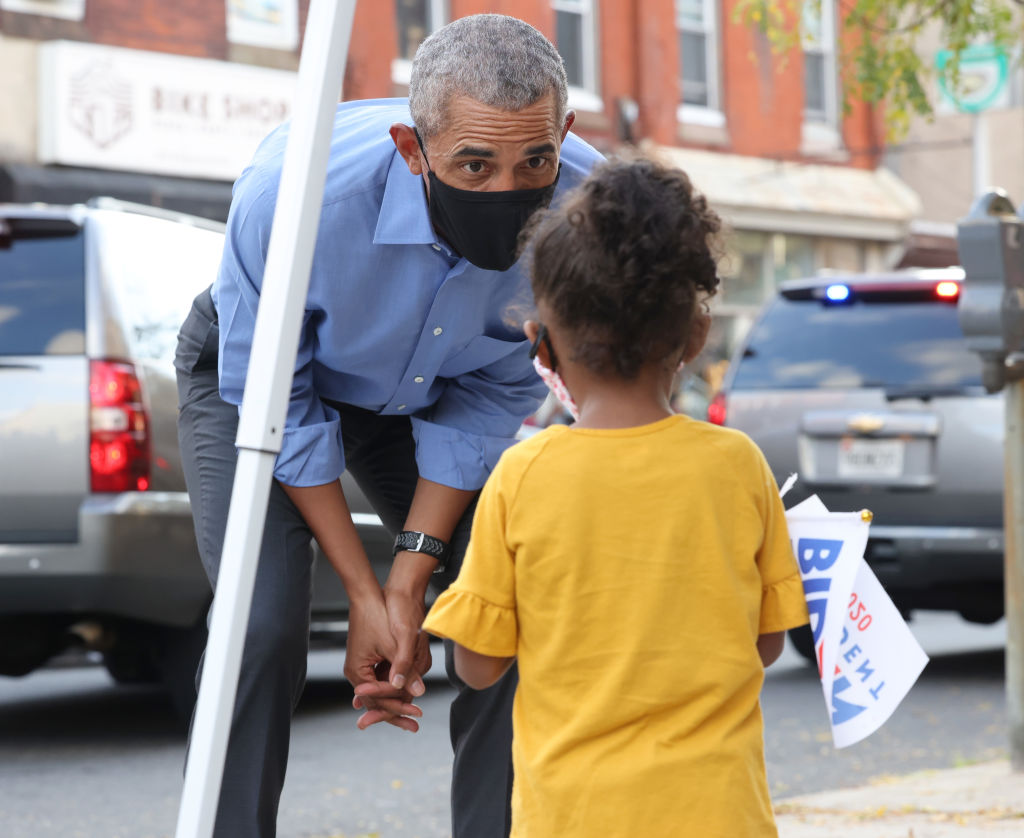 Former President Barack Obama Campaigns For Candidate Joe Biden In Philadelphia