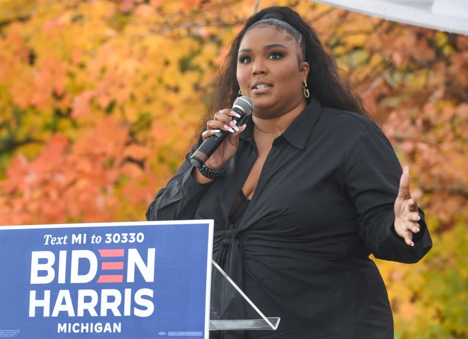 Lizzo Campaigns For Democratic Presidential Candidates Joe Biden And Kamala Harris