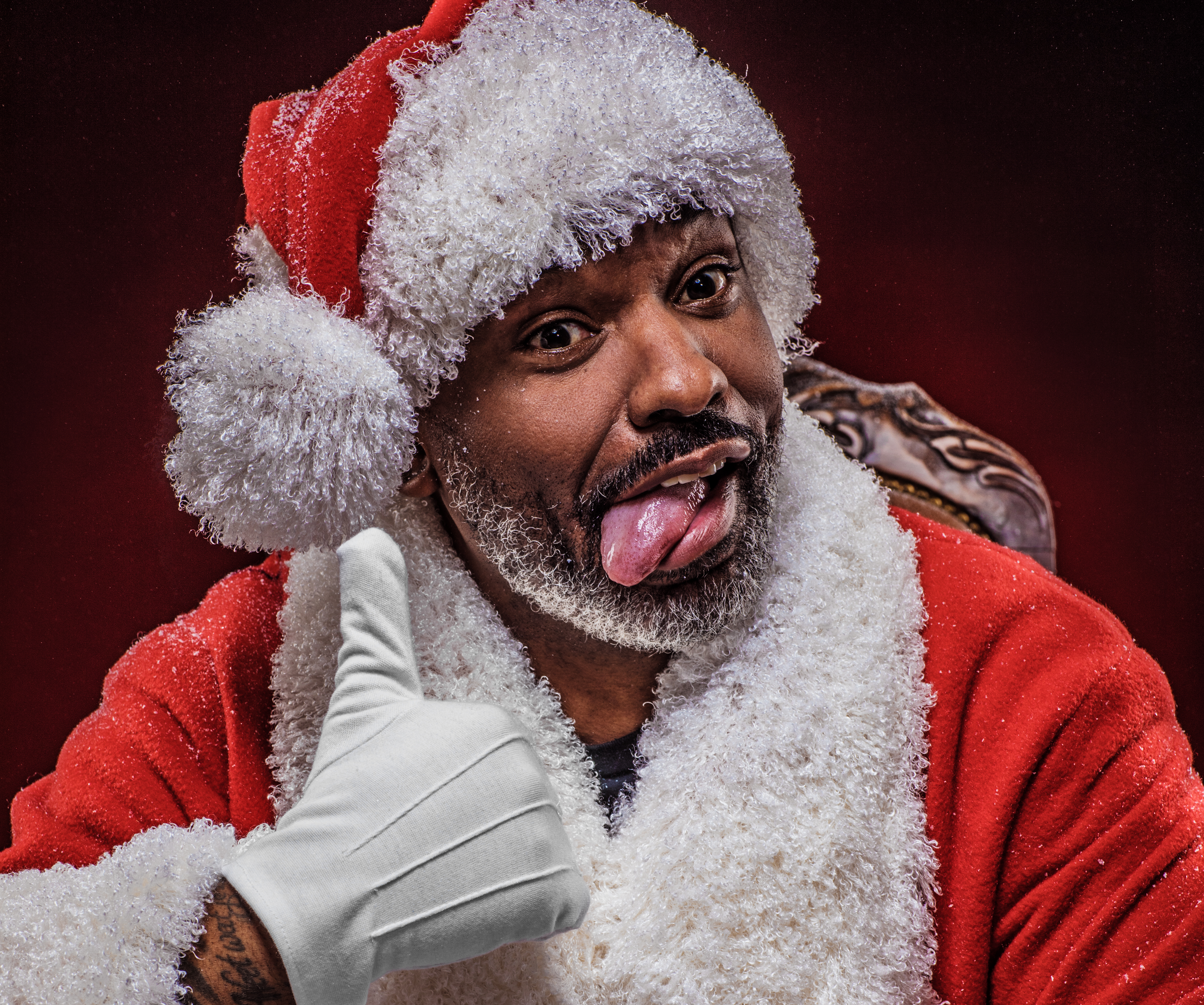 Good Non-Caucasian Santa Claus - stock photo