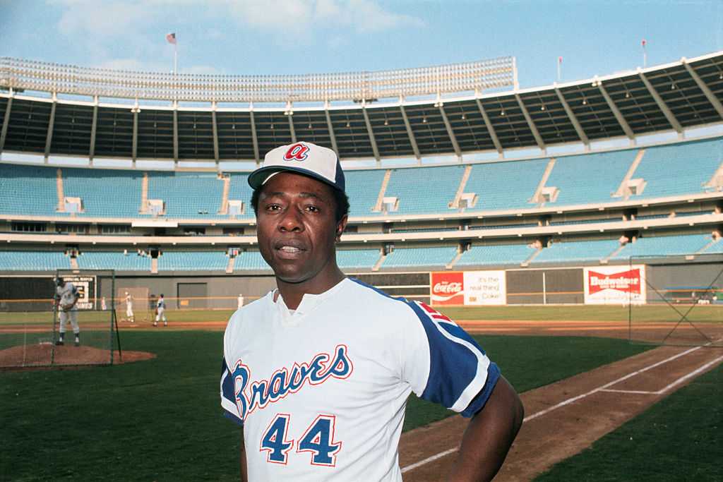 Hank Aaron Standing in Stadium