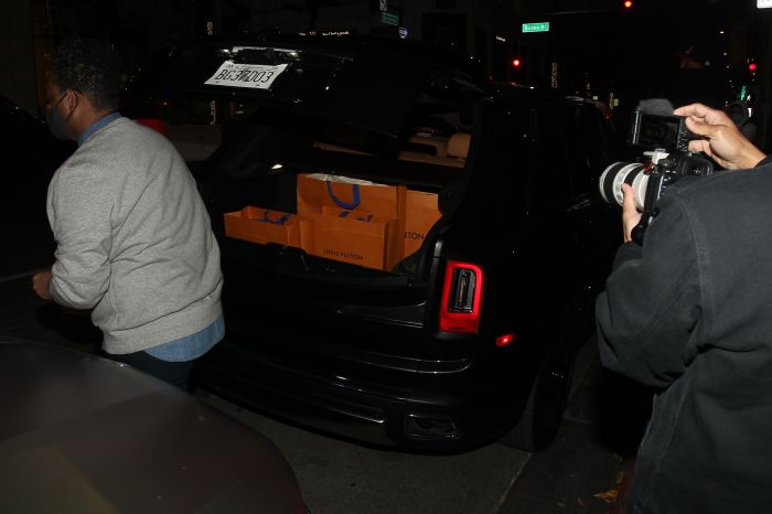 Cardi B and Offset shop in Beverly Hills at Louis Vuitton and Bottega Veneta