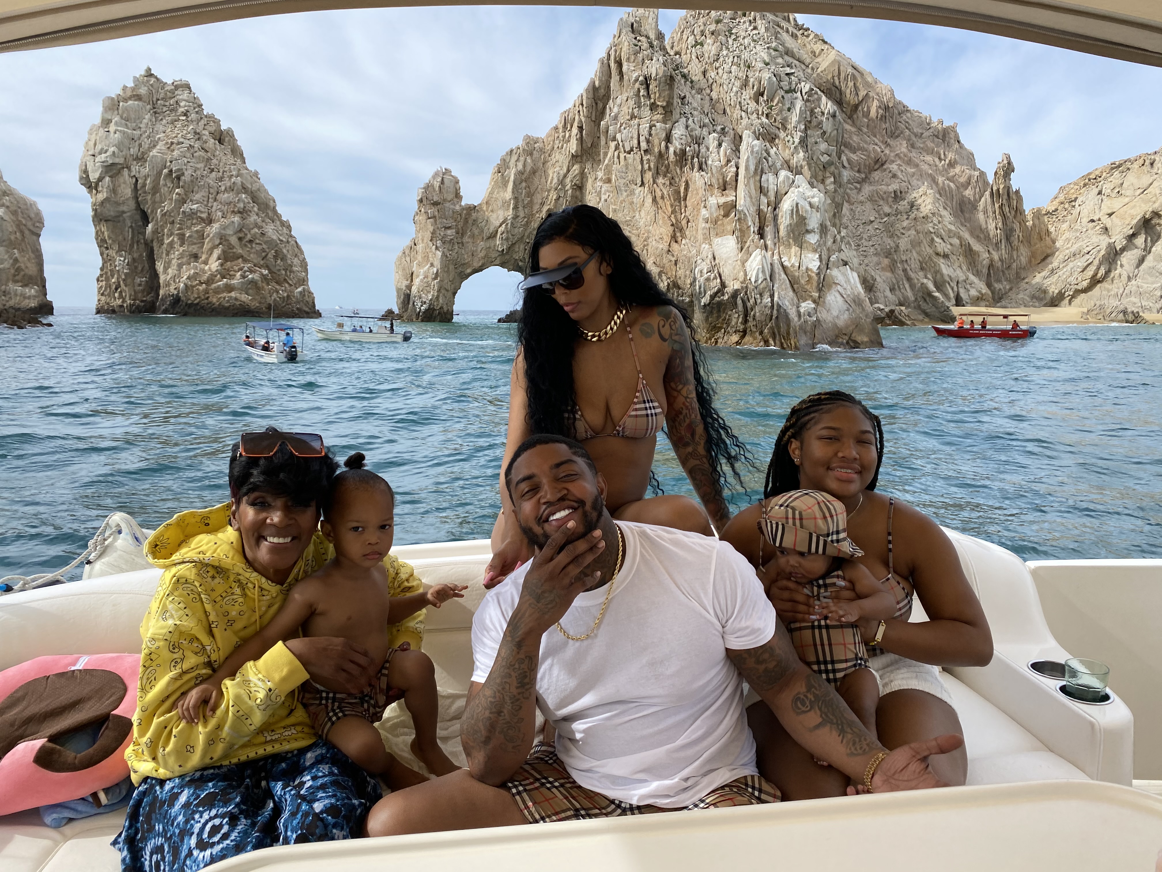 Bambi and Scrappy vacation with their kids Emani, Breland and Xylo and Momma Dee at Garza Blanca Los Cabos