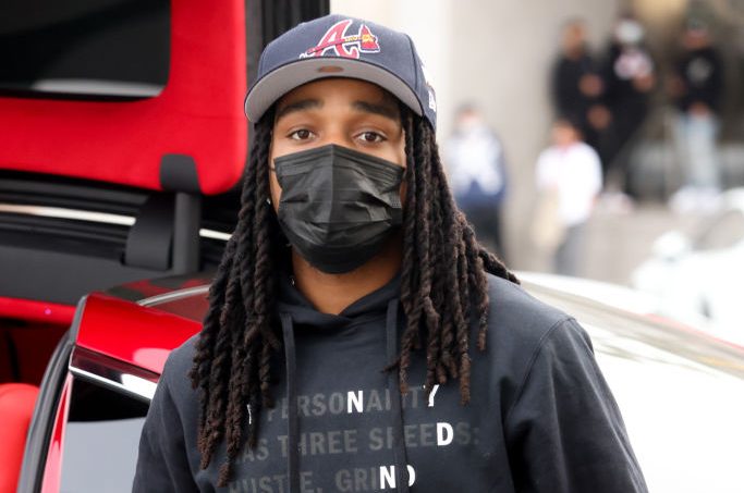 Quavo Spotted Wearing A DKNY Hoodie From The #DKNYSTATEOFMIND Campaign In LA