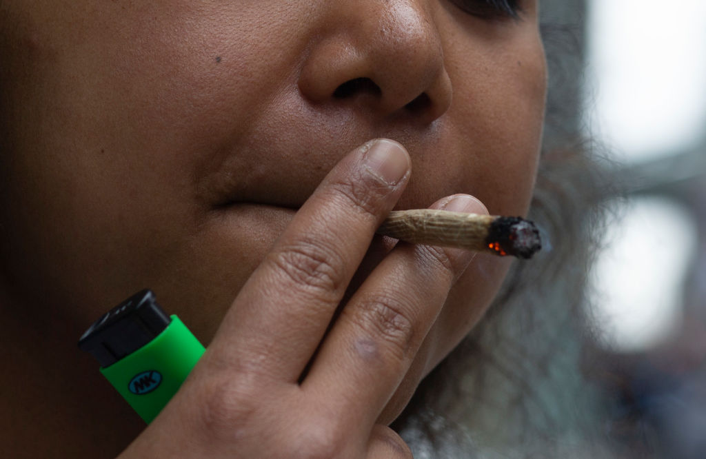 Women smoking marijuana