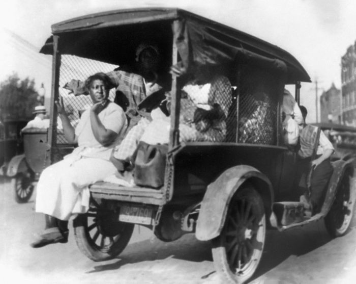 Rear View of Truck carrying African Americans during Riot, Tulsa, Oklahoma, USA, Alvin C. Krupnick Co., 1921