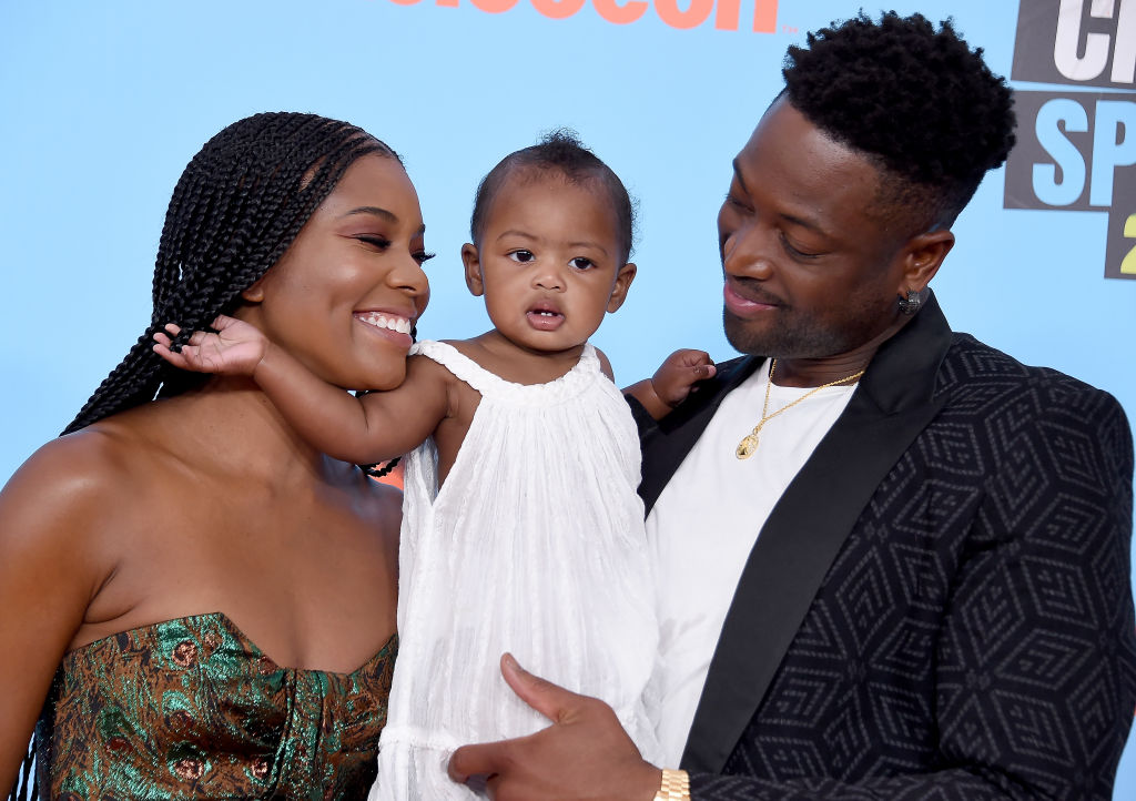 Gabrielle Union, Kaavia Wade and Dwayne Wade at the Nickelodeon Kids' Choice Sports 2019