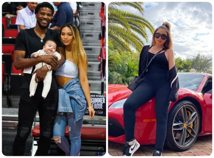 Malik Beasley son Makai and wife Montana Yao and Larsa Pippen