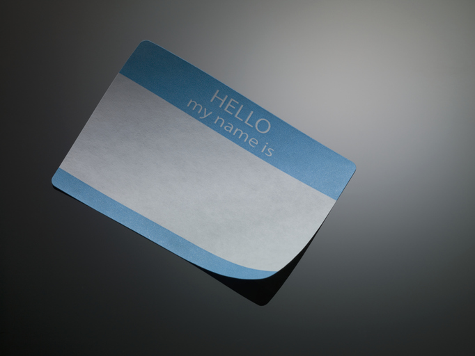 Blank name tag