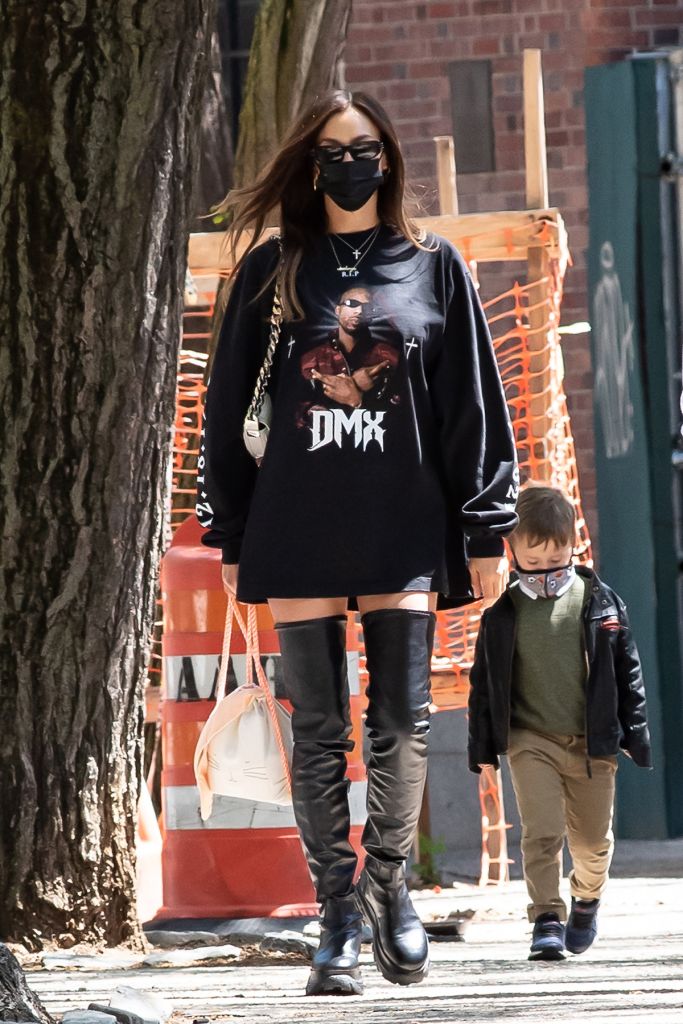Irina Shayk in a DMX shirt