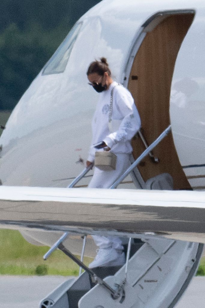 Kanye West and Irina Shayk arrive back in New Jersey