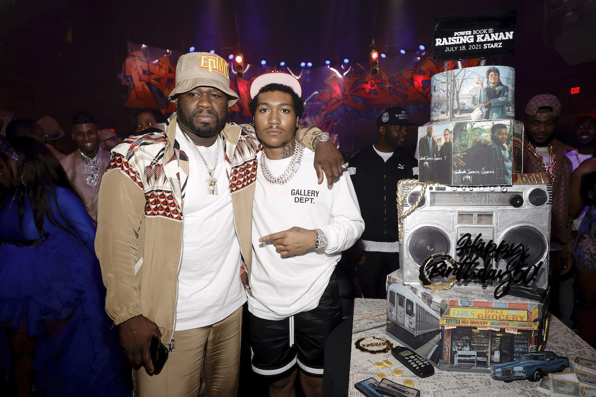 50 Cent And Demetrius "Lil Meech" Flenory Jr. attend STARZ "POWER BOOK III: RAISING KANAN" RED CARPET AND WORLD PREMIERE