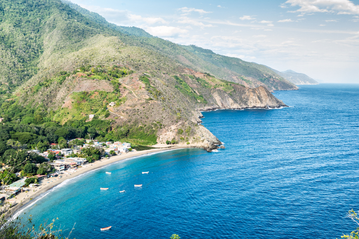 Panoramic view of Chichiriviche de la Costa. Vargas State, Venezuela