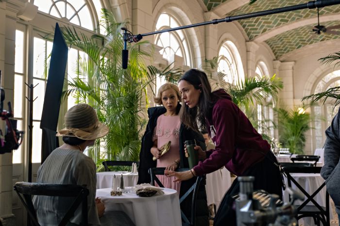 Rebecca Hall directing Ruth Negga and Tessa Thompson in 'Passing'