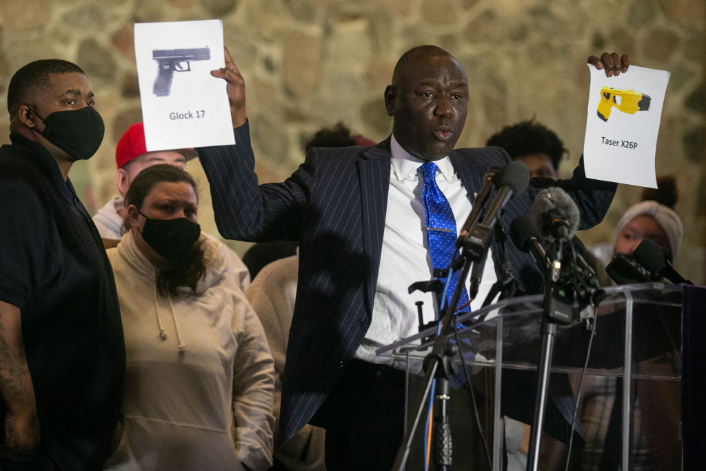 Ben Crump, co-counsel Jeff Storms and Antonio Romanucci, and the family of Daunte Wright will hold a news conference