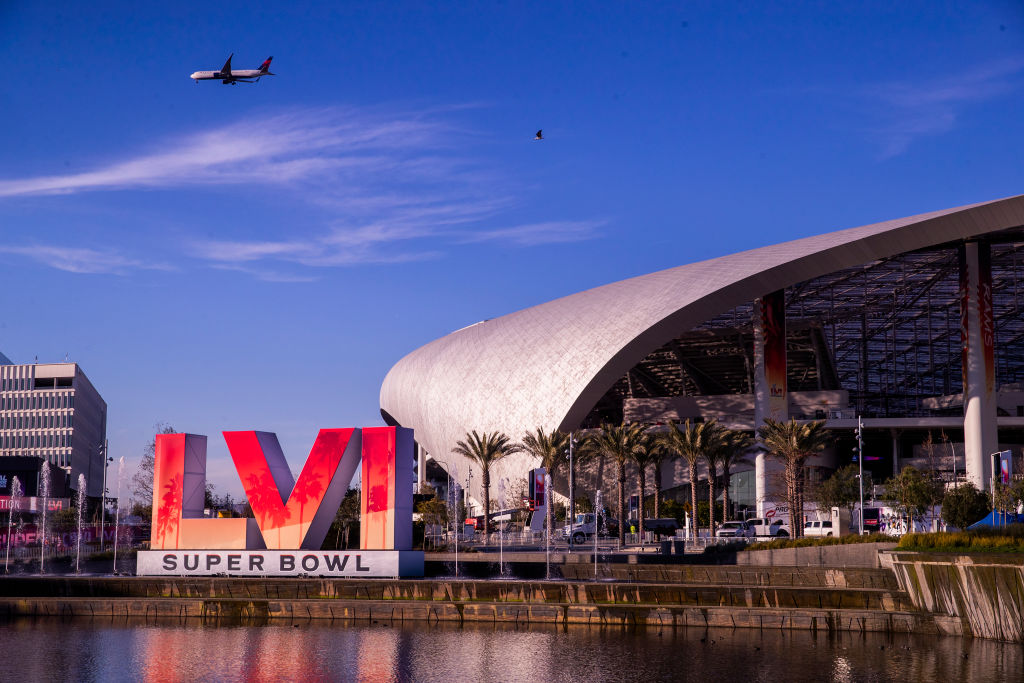 Super Bowl preparations at SoFi Stadium