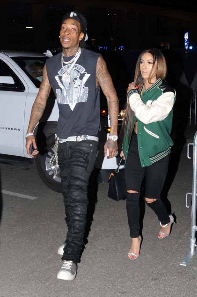 Wiz Khalifa and Aimee Aguilar leave SoFi Stadium following Rams 2022 Super Bowl win