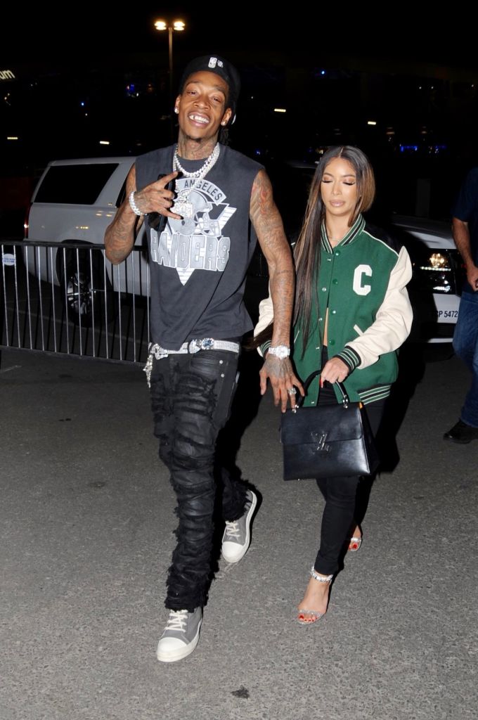 Wiz Khalif and Aimee Aguilar leave SoFi Stadium following Rams 2022 Super Bowl win