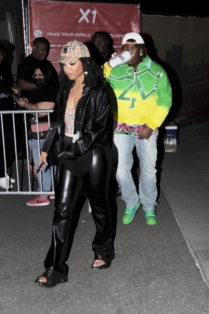 Chloe Bailey and Gunna exit SoFi Stadium following Rams 2022 Super Bowl win