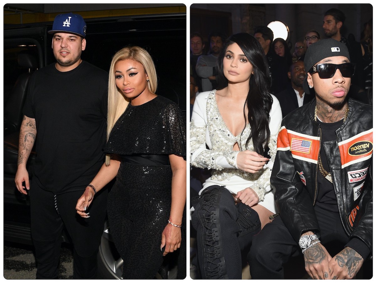 Blac Chyna and Rob Kardashian at Onyx Nightclub on March 27, 2016 in Atlanta, Georgia, Tyga and Kylie Jenner attend the Front Row for the Philipp Plein Fall/Winter 2017/2018 Women's And Men's Fashion Show at The New York Public Library on February 13, 2017