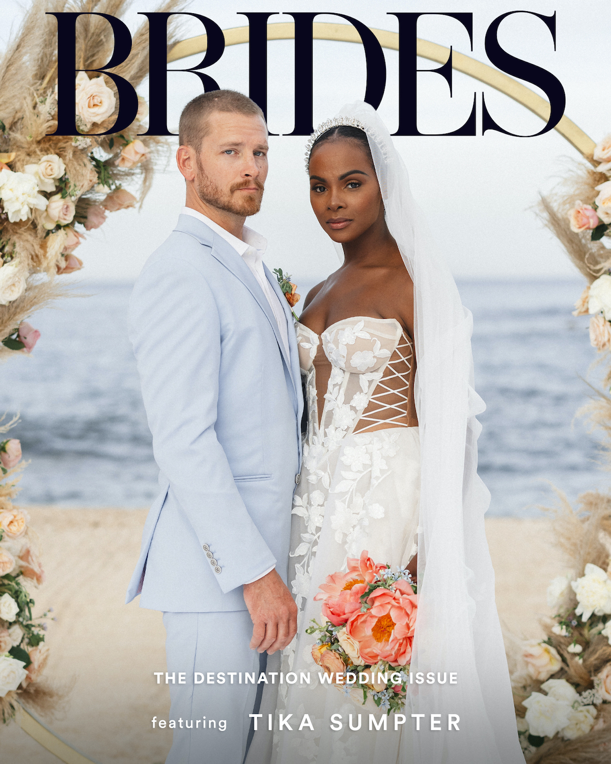 Brides Destination Wedding Issue Featuring Tika Sumpter and Nick James (Muscarella)