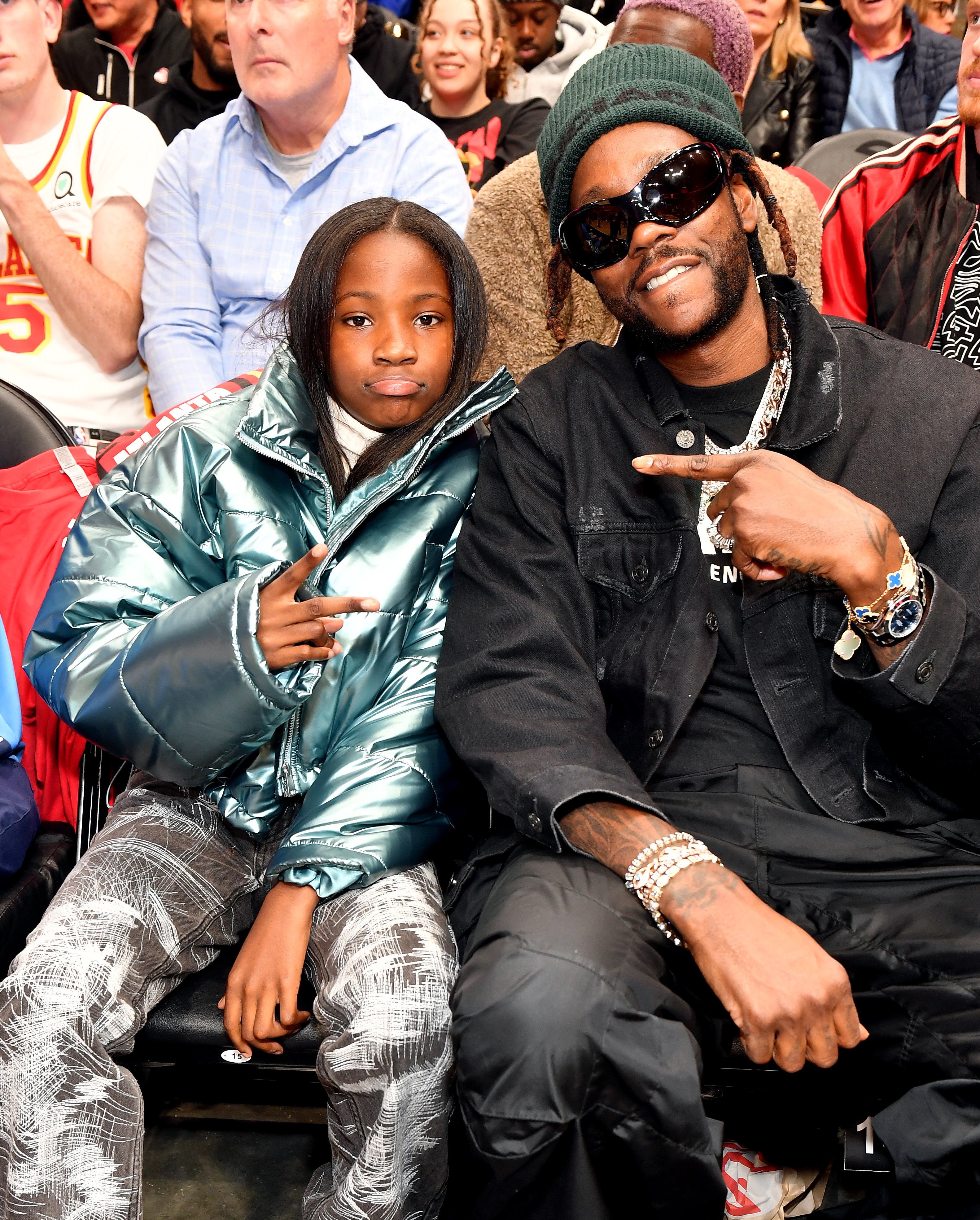 Celebrities Attend Houston Rockets v Atlanta Hawks