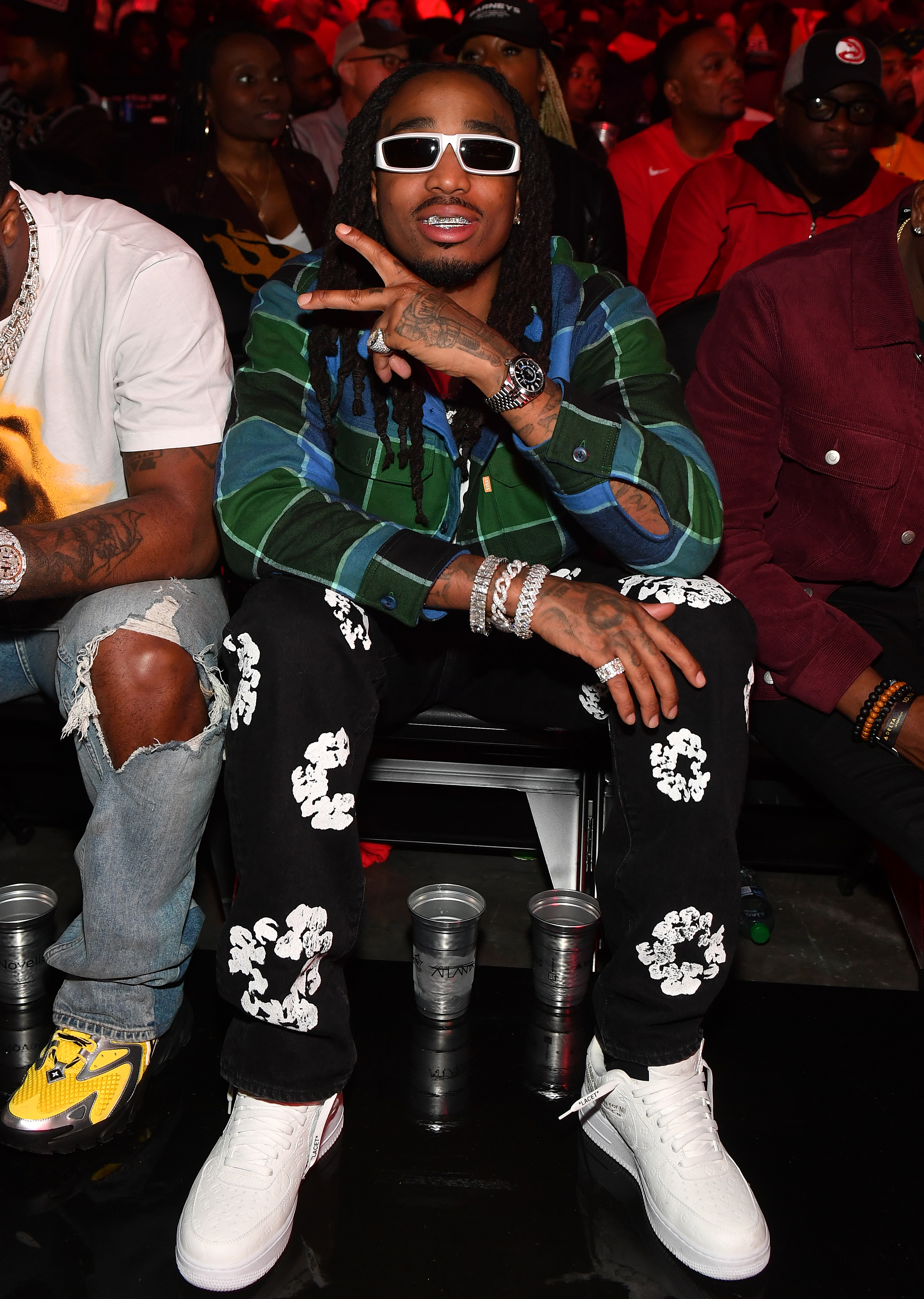 Celebrities Attend Houston Rockets v Atlanta Hawks