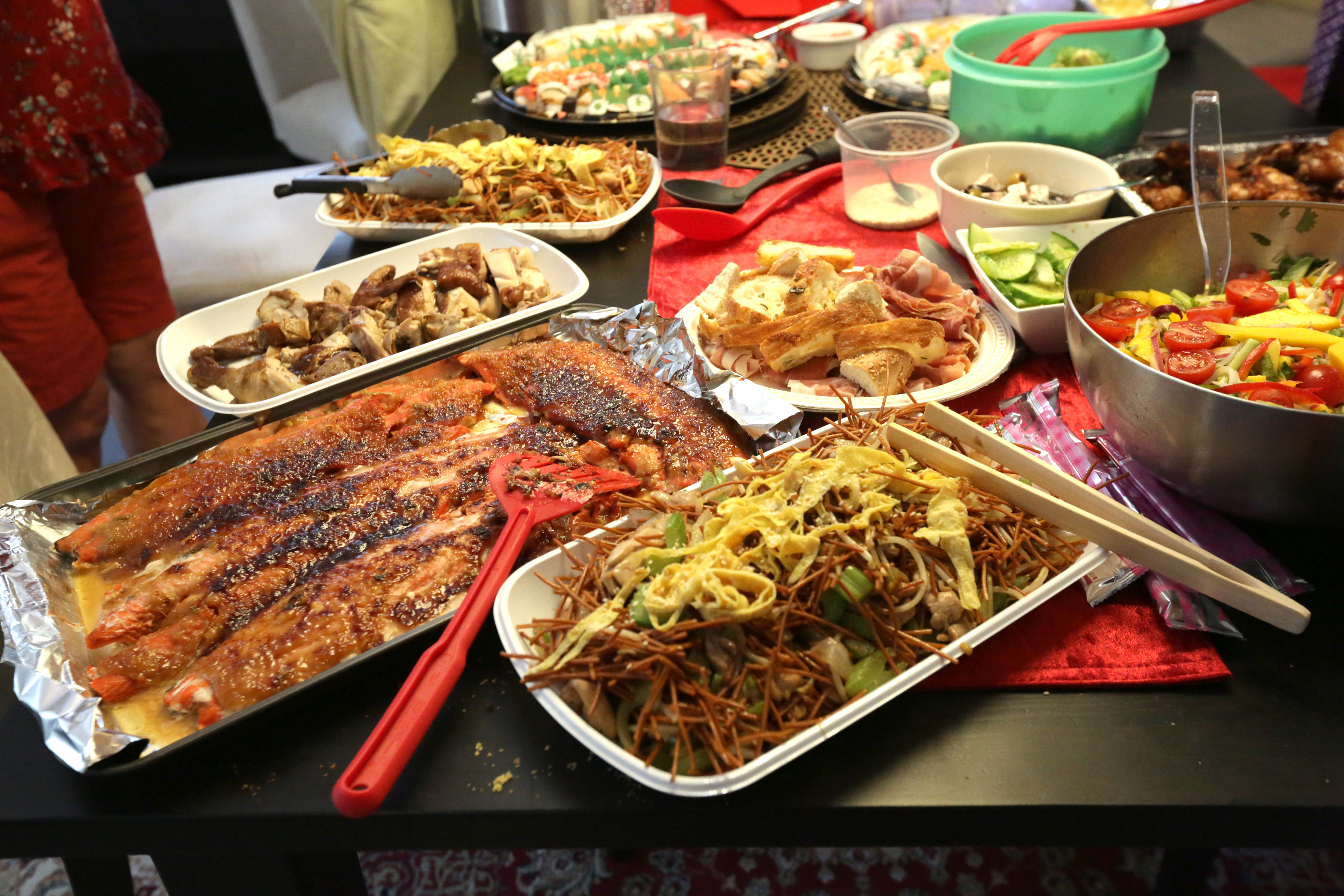 Potluck Dinner in Canada - stock photo