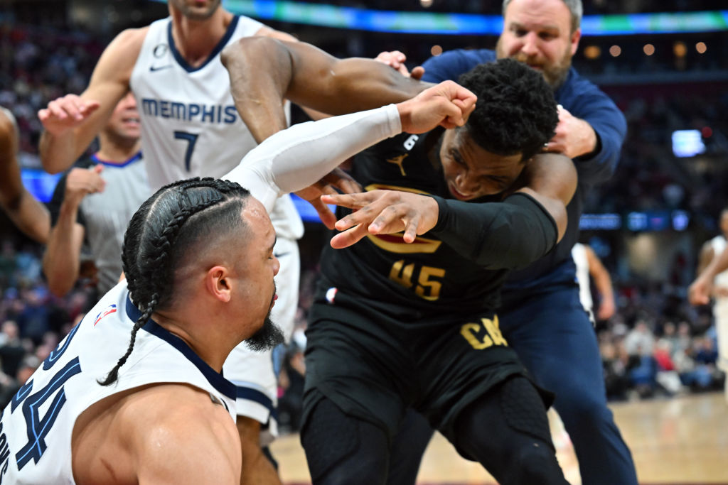 Donovan Mitchell & Dillon Brooks Memphis Grizzlies v Cleveland Cavaliers